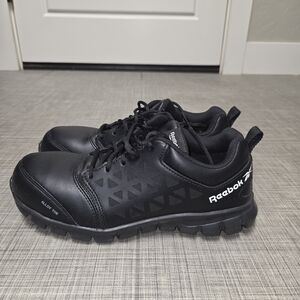 Reebok ASTM F2413-11 Safety Steel Toe Work Black Work Sneaker Shoes Men's 8M